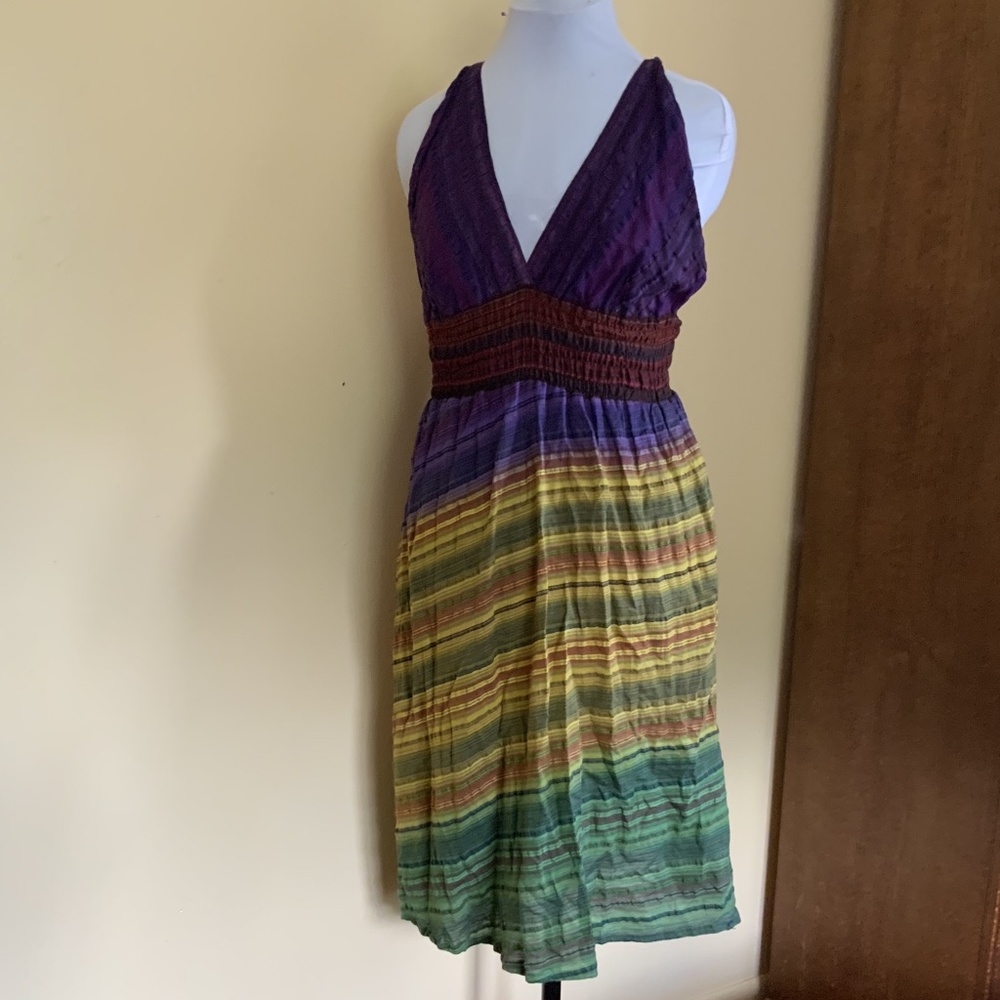 Backless Halter Midi Purple Dress